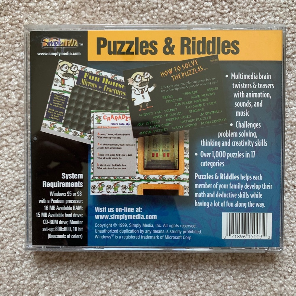 CD-ROM game: Puzzles & Riddles - Picture 2 of 5
